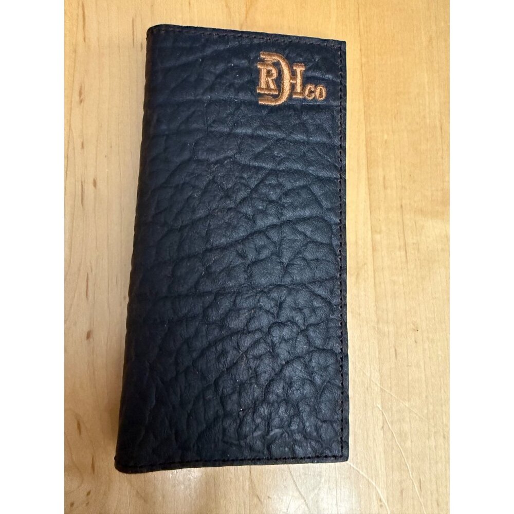 Red Dirt Hat Co Men's Rodeo Bison Grain Genuine Leather Wallet Dark Brown new - Picture 2 of 6